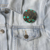 Badge Rond 5 Cm Bleu de Geometrix (En situation)