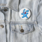 Badge Rond 5 Cm Bleu de Grundo (En situation)