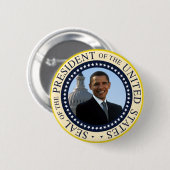 Badge Rond 5 Cm Bleu de joint d'Obama (Devant & derrière)