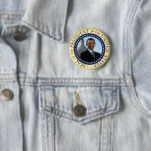 Badge Rond 5 Cm Bleu de joint d'Obama (En situation)