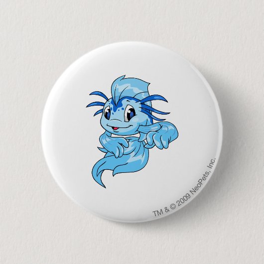 Badge Rond 5 Cm Bleu de Koi (Devant)