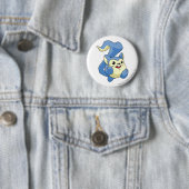 Badge Rond 5 Cm Bleu de Meerca (En situation)