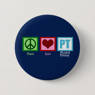 Badge Rond 5 Cm Bleu de physiothérapie