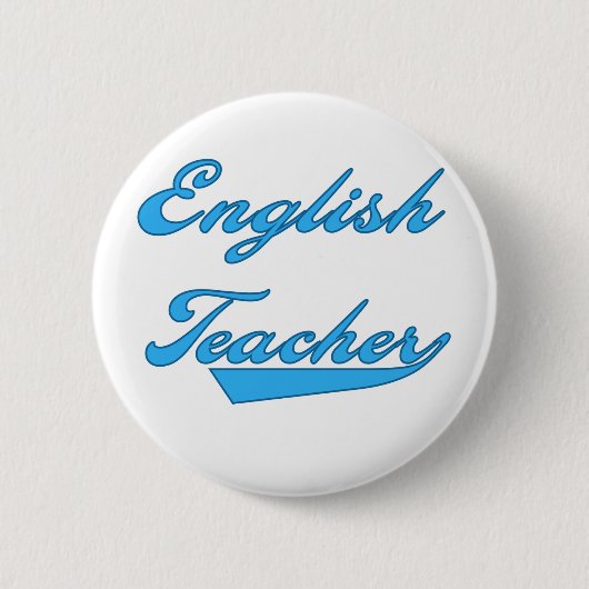 Badge Rond 5 Cm Bleu de professeur d'Anglais (Devant)