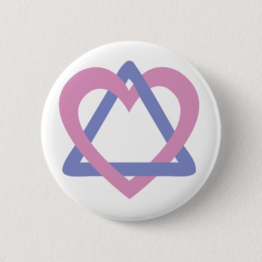 Badge Rond 5 Cm Bleu de rose de triangle d'adoption (Devant)