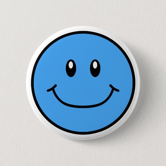 Badge Rond 5 Cm Bleu de sourire 0001 de bouton de visage (Devant)