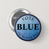 Badge Rond 5 Cm Bleu de vote n'importe qui (Devant & derrière)