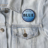 Badge Rond 5 Cm Bleu de vote n'importe qui (En situation)