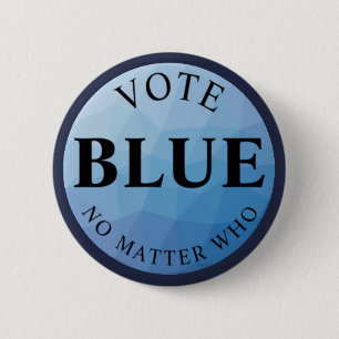 Badge Rond 5 Cm Bleu de vote n'importe qui