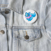 Badge Rond 5 Cm Bleu de Wocky (En situation)