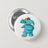 Badge Rond 5 Cm Bleu d'Elephante (Devant & derrière)