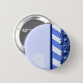Badge Rond 5 Cm Bleu d'hiver (Devant & derrière)