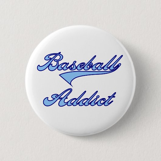 Badge Rond 5 Cm Bleu d'intoxiqué de base-ball (Devant)