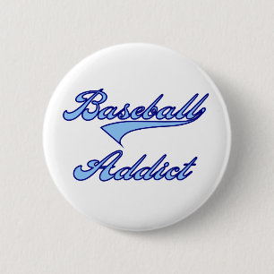 Badge Rond 5 Cm Bleu d'intoxiqué de base-ball
