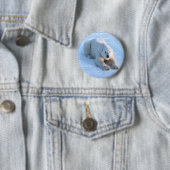 Badge Rond 5 Cm Bleu d'ours blanc (En situation)