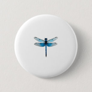 Badge Rond 5 Cm Bleu Dragonfly - Insect Amoureux des animaux de la