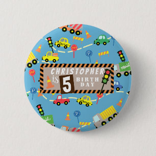 Badge Rond 5 Cm Bleu du transport