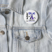 Badge Rond 5 Cm Bleu d'usage du cancer du colon I pour mon neveu (En situation)