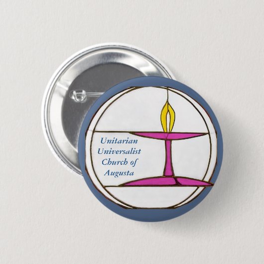 Badge Rond 5 Cm Bleu d'UUCA (Devant & derrière)