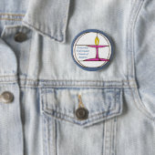 Badge Rond 5 Cm Bleu d'UUCA (En situation)