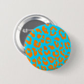 Badge Rond 5 Cm Bleu Empreinte de léopard (Devant & derrière)