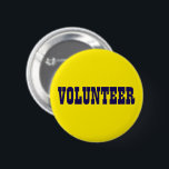 Badge Rond 5 Cm Bleu et Gold Playbill volontaire<br><div class="desc">Demandez à votre équipe de bénévoles de se démarquer dans la foule. Cliquez sur le bouton customiser pour sélectionner une couleur de arrière - plan différente pour correspondre à votre événement. Le style de police et la couleur peuvent aussi être customisés! Disponible en forme carré et ronde avec 5 formats...</div>