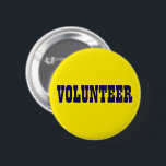 Badge Rond 5 Cm Bleu et Gold Playbill volontaire<br><div class="desc">Demandez à votre équipe de bénévoles de se démarquer dans la foule. Cliquez sur le bouton customiser pour sélectionner une couleur de arrière - plan différente pour correspondre à votre événement. Le style de police et la couleur peuvent aussi être customisés! Disponible en forme carré et ronde avec 5 formats...</div>