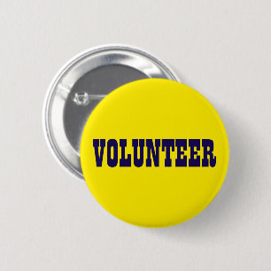 Badge Rond 5 Cm Bleu et Gold Playbill volontaire