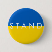 Badge Rond 5 Cm Bleu et Jaune avec l'Ukraine (Devant)
