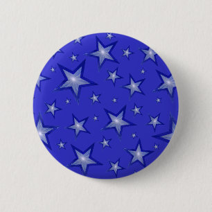 Badge Rond 5 Cm Bleu foncé étoiles bouton bleu