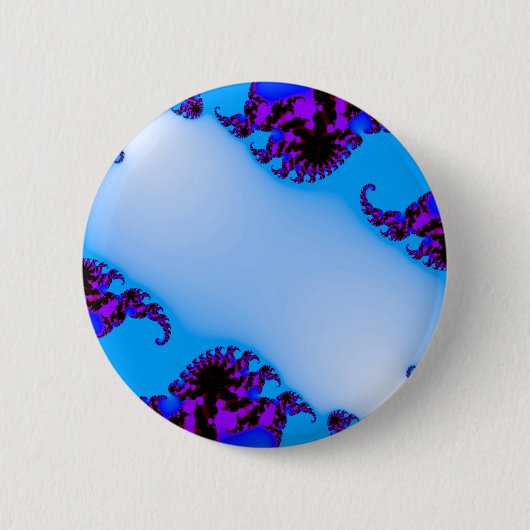 Badge Rond 5 Cm bleu fractal (Devant)