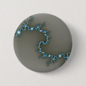 Badge Rond 5 Cm Bleu - Fractal (Devant)