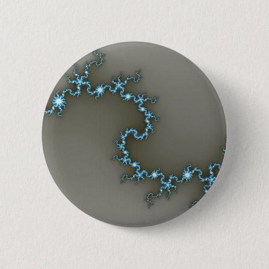 Badge Rond 5 Cm Bleu - Fractal (Devant)
