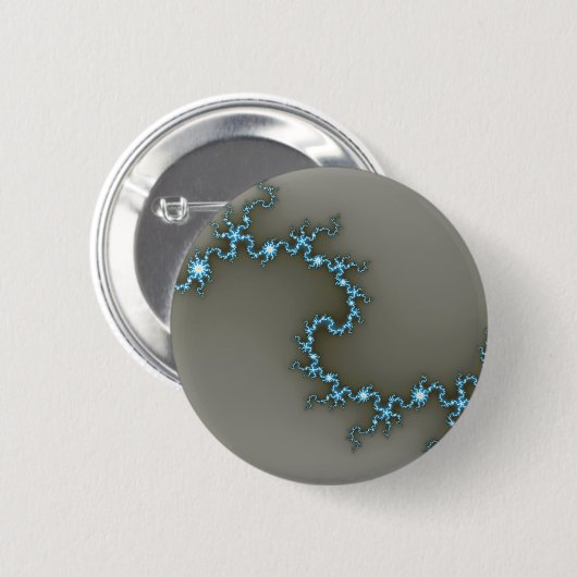 Badge Rond 5 Cm Bleu - Fractal (Devant & derrière)