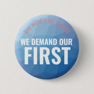 Badge Rond 5 Cm Bleu géométrique d'amendement de premier