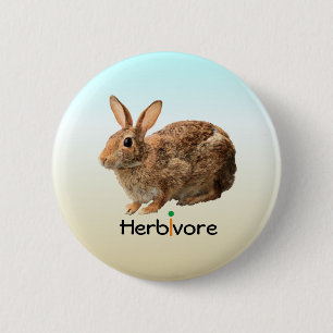 Badge Rond 5 Cm Bleu glacier sauvage végétalien herbivore adorab