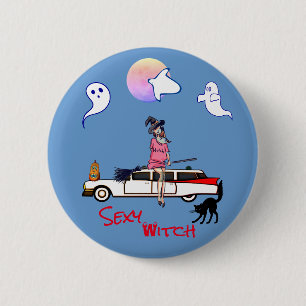 Badge Rond 5 Cm Bleu Gris Surnaturel
