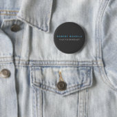 Badge Rond 5 Cm Bleu gris tendance (En situation)