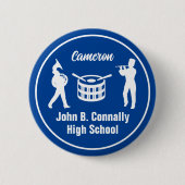 Badge Rond 5 Cm Bleu High School Marching Band Personnalisé (Devant)