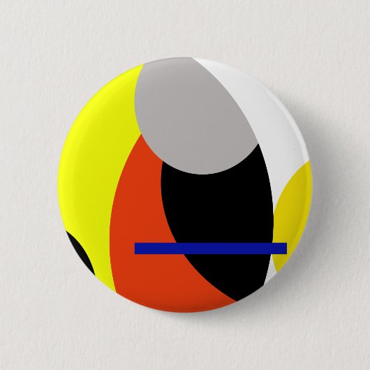 Badge Rond 5 Cm Bleu jaune Art Abstrait (Devant)