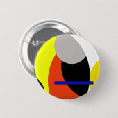 Badge Rond 5 Cm Bleu jaune Art Abstrait (Devant & derrière)