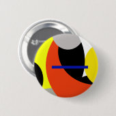 Badge Rond 5 Cm Bleu jaune Art Abstrait (Devant & derrière)