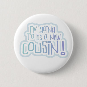 Badge Rond 5 Cm Bleu je vais être un cousin