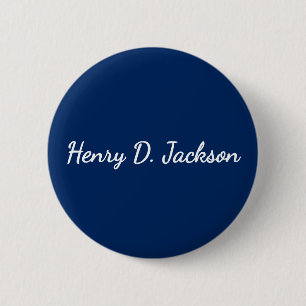 Badge Rond 5 Cm Bleu marine unique écriture classique uni