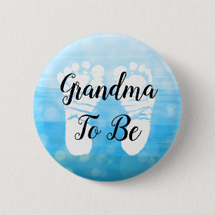 Badge Rond 5 Cm Bleu Ombre grand-mère pour être Baby shower Bouton
