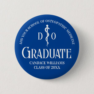 Badge Rond 5 Cm Bleu Ostéopathie Médicale School Graduation Party