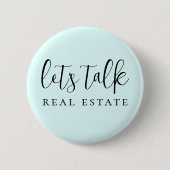 Badge Rond 5 Cm Bleu Parlons immobilier Promotionnel (Devant)