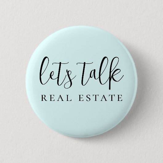 Badge Rond 5 Cm Bleu Parlons immobilier Promotionnel (Devant)