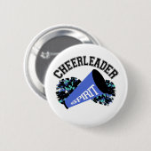 Badge Rond 5 Cm Bleu pom-pom girl (Devant & derrière)