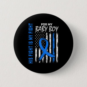 Badge Rond 5 Cm Bleu Sa lutte est ma lutte Conscience du diabète C